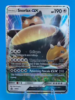 Pokemon TCG Snorlax DMG GX SM Black Star Promo - Image 3