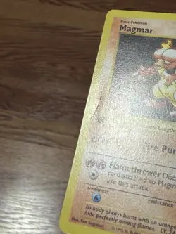 MP** 1st edition Pokemon MAGMAR Card BASE Set 36/102 First ed Shadowless - Image 2