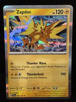 Zapdos 065/167 Twilight Masquerade Near Mint Holo Pokemon Card - Image 1