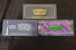 Pokemon Sealed Lots Paldean Fates Elite Trainer Box Obsidian Flames New - Image 3