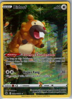 Bidoof GG29/GG70 SWSH: Crown Zenith: Galarian Gallery - Pokemon Card - NM - Image 1