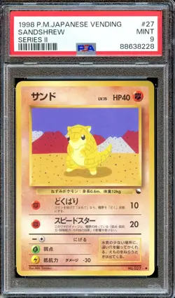 PSA 9 Sandshrew #27 Vending Series 2 Glossy Promo Japanese Pokemon Card MINT - Image 1