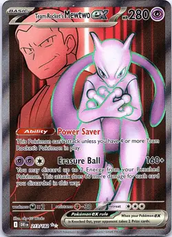 Team Rocket's Mewtwo ex 213/182 Destined Rivals Ultra Rare Near Mint Pokemon TCG - Image 1