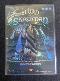 Storm of Saruman | NM FOIL Borderless Poster | Lord of the Rings MTG - Image 1