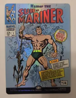 Mtg Marvel Super Heroes Namor, The Sub-Mariner Borderless 0391 NM Foil - Image 1
