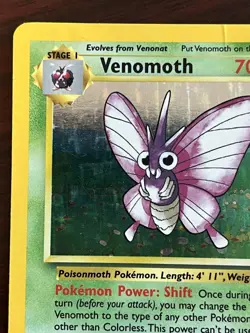 Venomoth 13/64 Jungle Set Rare Holo Vintage Pokemon TCG Card HP - Image 2