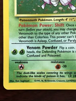 Venomoth 13/64 Jungle Set Rare Holo Vintage Pokemon TCG Card HP - Image 4
