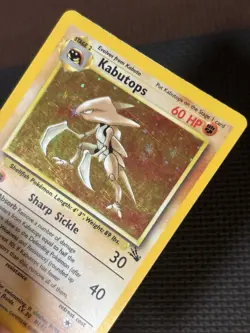 Pokemon TCG Kabutops Holo Rare Card 9/62 Fossil Unlimited 1999 MP - Image 3