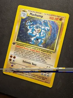 Pokemon TCG Machamp Holo 1st Edition 4th Print 1999 8/102 - Image 2