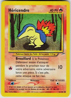 Cyndaquil 61/105 Common Neo Destiny Pokemon Unlimited [FRENCH] - Image 1