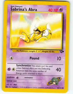 Sabrina's Abra - 93/132 Gym Challenge - Pokemon TCG - 2000 - Image 1