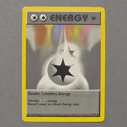 Double Colorless Energy LP - 1st Edition Base Set Shadowless Pokemon 1999 NM - Image 1