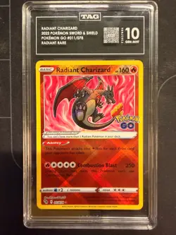 Radiant Charizard 011/078 Pokemon GO Holo - TAG 10 - Image 1