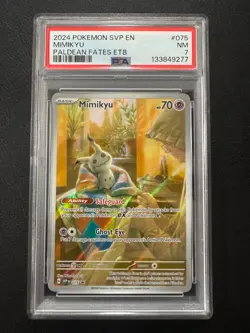 Pokemon TCG: PSA 7 Mimikyu 075 - 2024 Scarlet & Violet Promos Paldean Fates ETB - Image 1