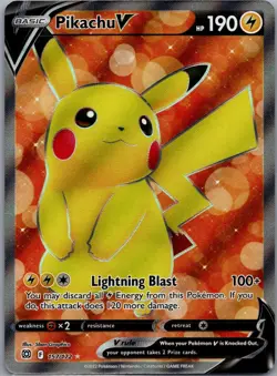 Pikachu V 157/172 Brilliant Stars Pokemon TCG Holo Ultra Rare NM - Image 1