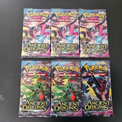 6 Pokemon TCG XY Ancient Origins Booster Packs Hoopa Tyranitar Rayquaza - Image 1