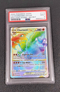 Charizard VSTAR 174/172 Holo Brilliant Stars Secret Pokemon Card PSA 9 - Image 1