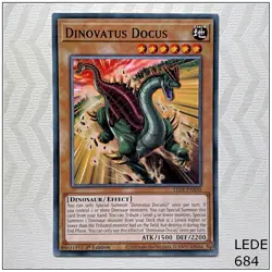 Dinovatus Docus - LEDE-EN030 - Common 1st Edition Yugioh - Image 1