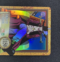 One Piece Mihawk Carddass Hyper Battle TCG C170 Holo Foil Vintage 2000 Japan - Image 3