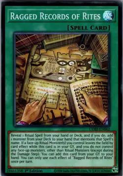 Yu-Gi-Oh Ragged Records of Rites CORI-EN062 1st Edition Super Rare NM - Image 1