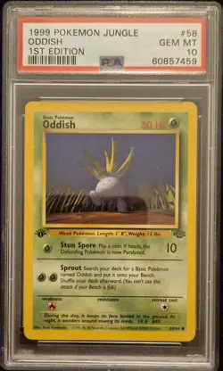PSA 10 - 1999 Pokemon Jungle 1st Edition Oddish #58/64 - GEM MINT! - Image 1