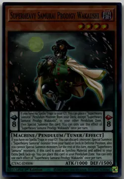 Superheavy Samurai Prodigy Wakaushi Super Rare Cyberstorm Access CYAC-EN006 LP - Image 1