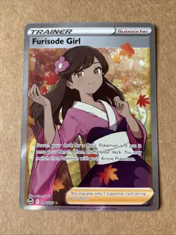 Pokemon TCG Furisode Girl Full Art Silver Tempest Holo Ultra Rare Card 190/195 - Image 1