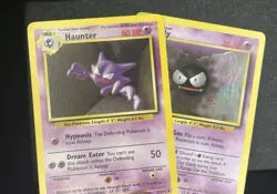 😈1999 Pokemon Base Set: Gastly (50/102) and Haunter (29/102) Pokemon Cards HP😈 - Image 1