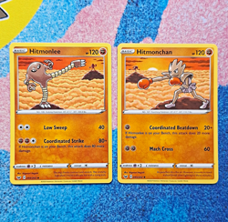Pokemon TCG Hitmonlee 094/202 & Hitmonchan 095/202 Sword & Shield - 2 Cards - NM - Image 1