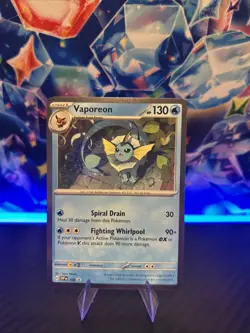 Pokemon TCG Vaporeon 168 Sv: Scarlet & Violet Promo Cards Cosmo Holo - Image 1