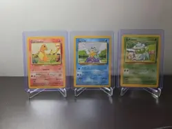Pokemon Base Set Bulbasaur Squirtle Charmander Original Pokemon Cards Vintage 3 - Image 1