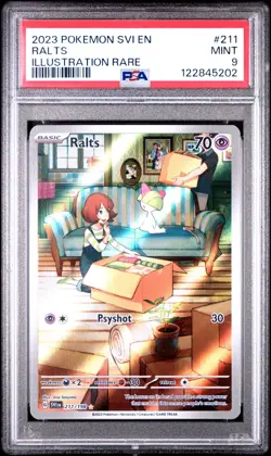 PSA 9 Ralts 211/198 Pokemon Scarlet Violet Paldea Evolved IR Illustration Rare - Image 1