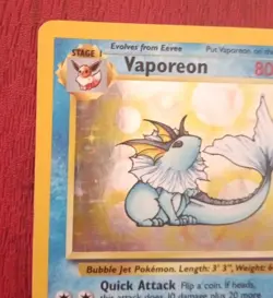 Pokemon TCG Vaporeon, Jungle 12/64 Holo Unlimited Holo Rare Card 1999, Wotc - Image 2