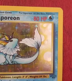 Pokemon TCG Vaporeon, Jungle 12/64 Holo Unlimited Holo Rare Card 1999, Wotc - Image 3