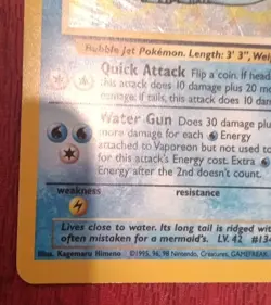 Pokemon TCG Vaporeon, Jungle 12/64 Holo Unlimited Holo Rare Card 1999, Wotc - Image 4