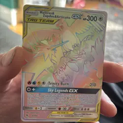 Pokemon TCG - Moltres & Zapdos & Articuno GX 69/68 - S&M Hidden Fates Tag Team - Image 1