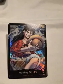• Monkey.D.Luffy • ST08-001 SR Leader Starter Deck 8 Holo Foil One Piece TCG NM - Image 1