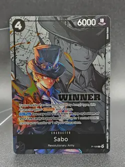 Sabo P-105 Winner Stamp Promo Full Art Foil One Piece TCG NM - Image 1