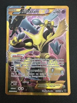 Pokemon TCG Alakazam-EX Fates Collide 125/124 Holo Secret Rare - Image 1