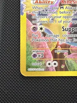 Pokemon TCG Alakazam-EX Fates Collide 125/124 Holo Secret Rare HP/DMG - Image 3