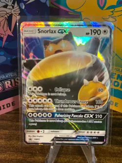 Snorlax GX SM05 - Pokemon TCG Sun and Moon Promo NM HEAVY ON TOP - Image 1