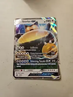 Pokemon TCG Card Snorlax GX - SM05 Black Star Promo - Heavy Play - Image 1