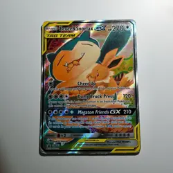 FULL ART Eevee & Snorlax GX ULTRA RARE SM Tag Team Up SM169 Pokemon TCG Promo LP - Image 1