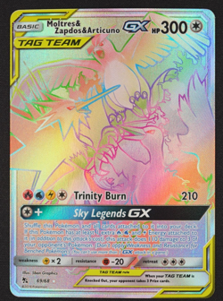 2019 Articuno Zapdos & Moltres GX 69/68 Tag Team Hidden Fates Pokemon TCG Card - Image 1