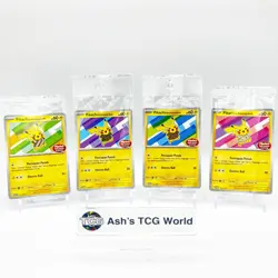 Indonesia Pikachu Batik set 4 Pokemon Card Promo 101 154 155 190 SV-P Sealed - Image 1