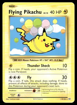 Pokemon Cards Flying Pikachu 110/108 Evolutions Secret Rare NM - Image 1