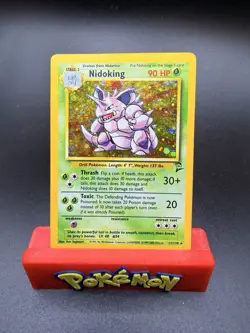 Nidoking Base Set 2 Holo Rare 11/130 Pokemon Card - WOTC 1999 SWIRL MP - Image 1