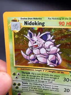 Nidoking Base Set 2 Holo Rare 11/130 Pokemon Card - WOTC 1999 SWIRL MP - Image 2