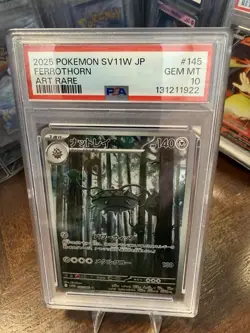 CGC 10 Ferrothorn 145/086 AR Art Rare White Flare sv11W Pokemon Card PSA 10 - Image 1
