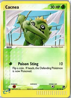 Pokemon Card - Cacnea 58/100 Sandstorm 2003 Common Reverse Holo MP - Image 1